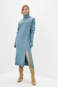 Платье PW882 (46-48, серо-голубой, 60% акрил, 30% шерсть, 10% эластан)