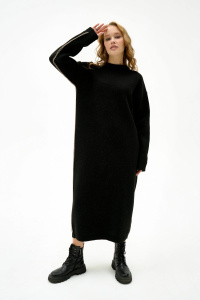 Платье PW934 (46-48, черный, кемел, 60% акрил, 30% шерсть, 10% эластан)