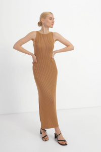 Платье PW909 (42-44, светло-коричневый, 50% хлопок, 50% акрил)