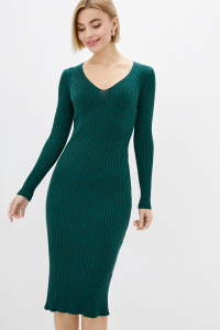 Платье PW851 (46-48, темно-зеленый, 50% вискоза, 28% ПБТ, 22% нейлон)